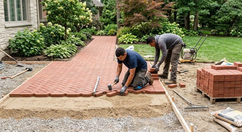 Brick Hardscape Installation in Stamford, CT
